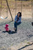 Helen And Claira At The Swings