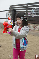 Claira With Bubble Gun