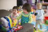 Abby And Claira Playing With Mini Kitchen