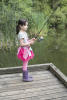Claira Fishing On Dock