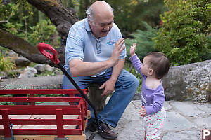 Claira Giving Grandpa High Five