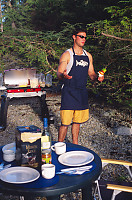 Mike Cooking Kabobs