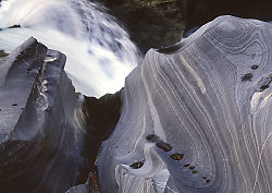 Stone Carved With Waterfall