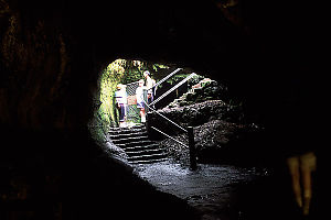 Exiting the Thurston Lava Tube