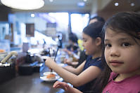 Claira At Conveyer Belt Sushi