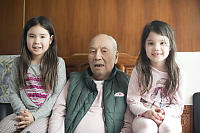 Great Grandfather With Two Kids