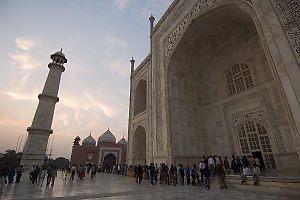 Waiting To Get Inside Taj Mahal