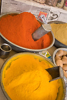 Yellow And Red In Round Dishes