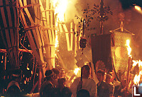 Parade Walking Past Torches