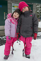 Girls With Small Snowman