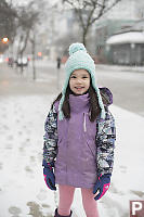 Claira With Snow Falling