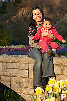 Nara And Helen Sitting On Bridge