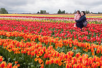 Nara And Mom With Mixed Tulips