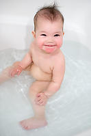 Claira Grinning In Bathtub