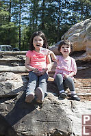 Nara And Claira Having Snack On ALog