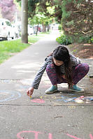 Claira With Sidewalk Chalk