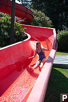 Claira On Red Waterslide