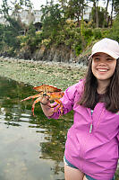 Claira With Large Red Rock Crab