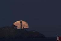 Moonrise Behind Trial Islands Lighthouse