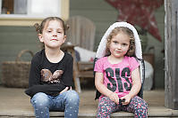 Keira And Kaylee On Porch