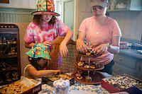 Assembling Trays Of Treats