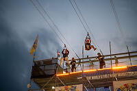 Kids Launching On Zipline