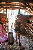 Kierra Collecting Eggs