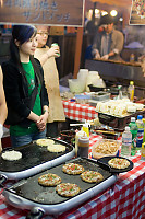 Okonomiyaki And Grilled Onigiri