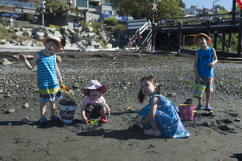 Four Grandkids On The Beach