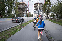 Riding Onto Burrard Street Bridge