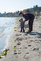 Claira With Grandma At Beach