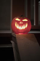 Pumpkin On Stairs