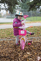 Nara Getting Off Her Hello Kitty Bike