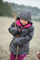 Nara Drawing With Stick In Rain