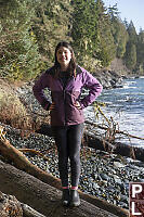 Claira Standing On Driftwood