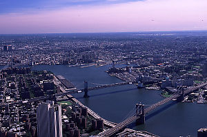 Brooklyn Bridge From Top of the World Trade Center