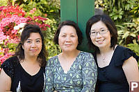 Jenny Theresa And Helen In Front Of Flower Window