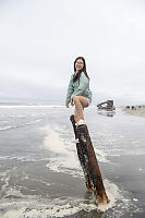 Nara Standing On Back Of Ship