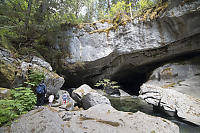 Walking Toward Cave Entrance