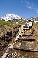 Helen Walking Up Staircase