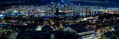 Vancouver View With Christmas Lights