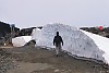 Walking Past Snow Bank