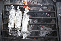 Aluminum Wrapped Corn On Fire