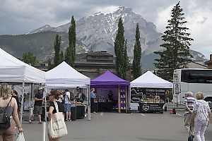 Mountains Behind Market