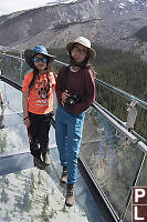 Standing On Glass Walkway