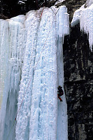 Ice Climbing the Side of Upper Johnson Falls