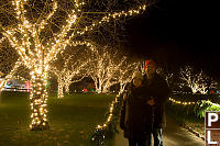 John And Helen With Lit Trees