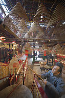 Raising Incense At Man Mo