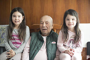 Great Grandfather With Two Kids