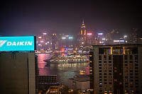 Cruise Ship Between Buildings